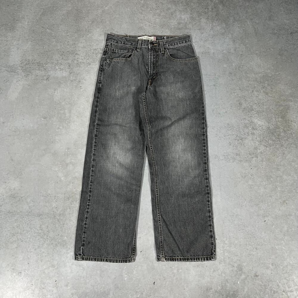 Vintage Levi's 569 Loose Straight Juniors Jeans Size 26.5x28 Baggy Gray Denim